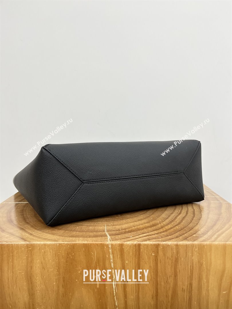 Loewe Medium Horizontal Puzzle Fold Tote in Soft Grained Calfskin Black 2025 (KK-25120605)