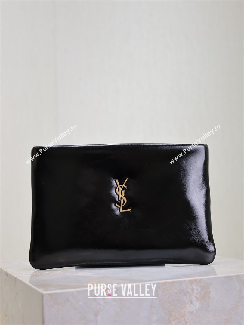 Saint Laurent Calypso Pouch in Wax Leather 765025 Black 2025 (YY-25121217)