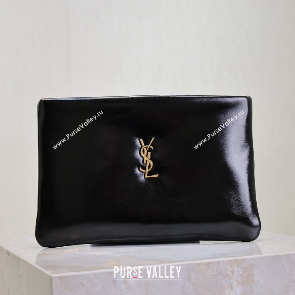 Saint Laurent Calypso Pouch in Wax Leather 765025 Black 2025 (YY-25121217)