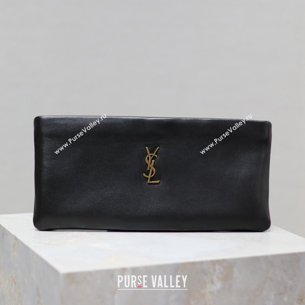 Saint Laurent Calypso Long Pouch in Lambskin 774062 Black 2025 (YY-25121218)