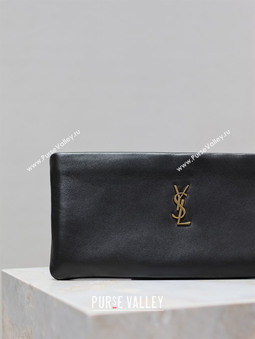Saint Laurent Calypso Long Pouch in Lambskin 774062 Black 2025 (YY-25121218)