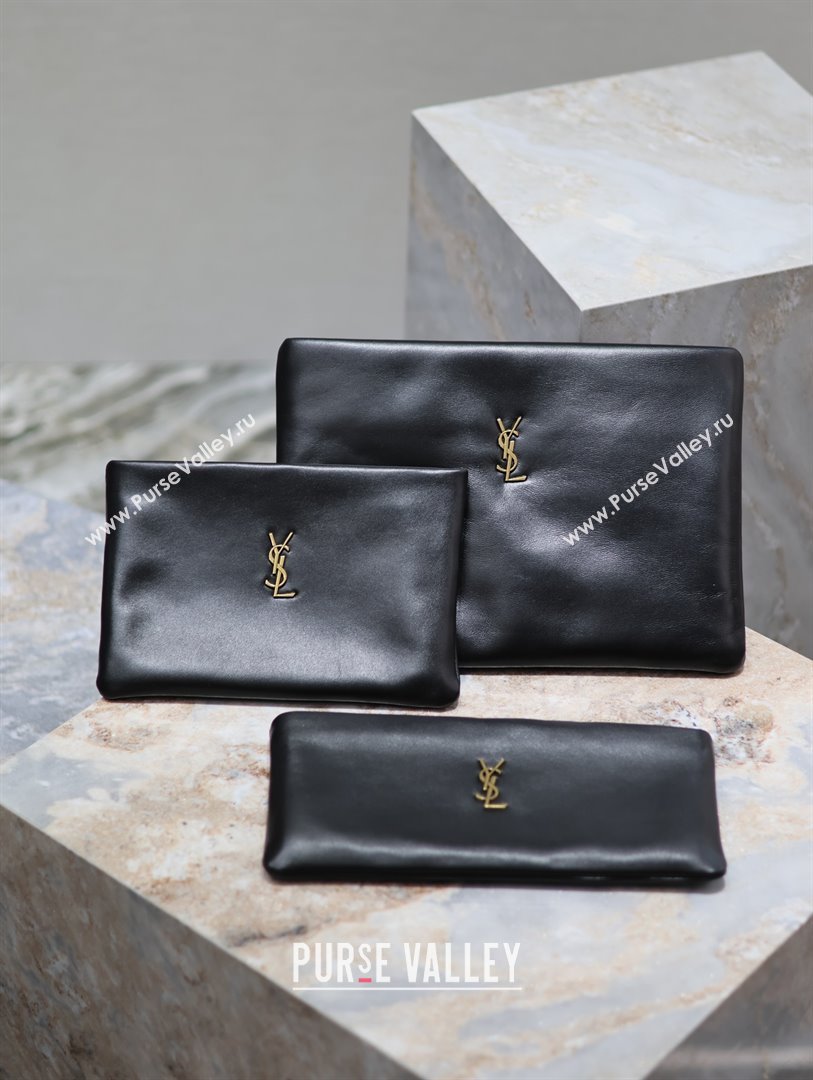 Saint Laurent Calypso Long Pouch in Lambskin 774062 Black 2025 (YY-25121218)