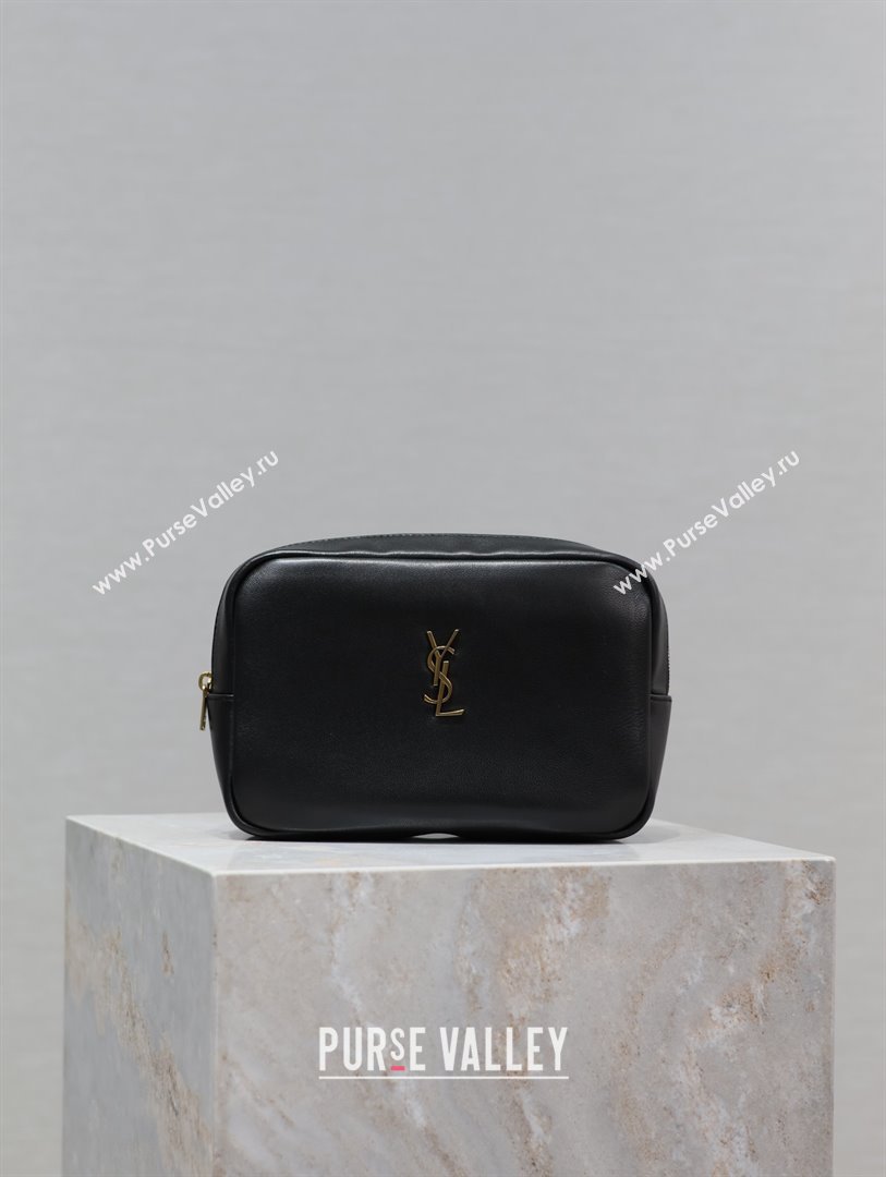 Saint Laurent Calypso Cosmetic Pouch in Lambskin 767101/765026 Black (YY-25121219)