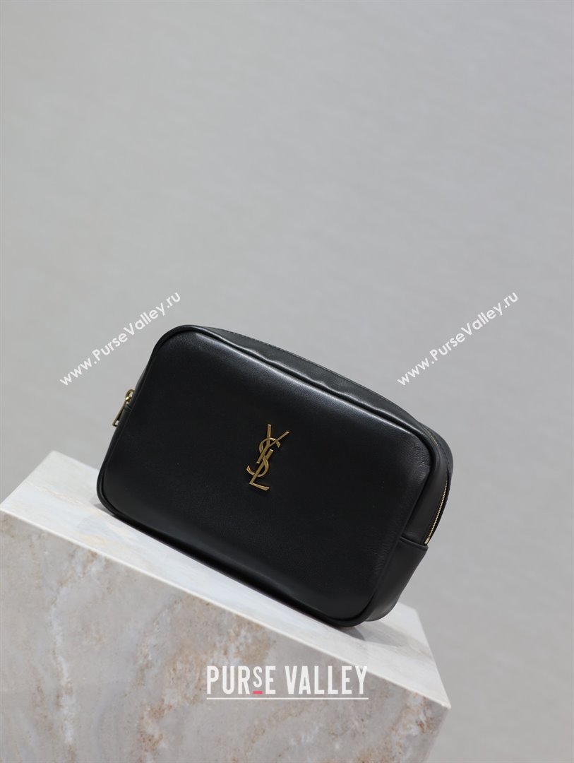 Saint Laurent Calypso Cosmetic Pouch in Lambskin 767101/765026 Black (YY-25121219)