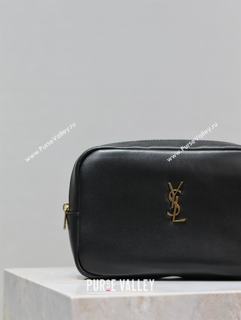 Saint Laurent Calypso Cosmetic Pouch in Lambskin 767101/765026 Black (YY-25121219)