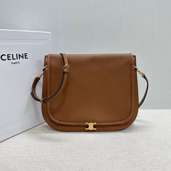 Celine Besace Soft Triomphe in Supple Shiny Lambskin 123632 Tan 2025 (BL-25120903)