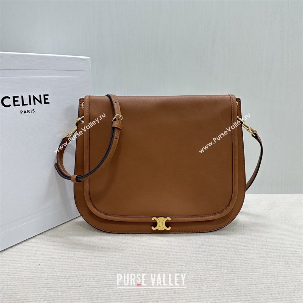 Celine Besace Soft Triomphe in Supple Shiny Lambskin 123632 Tan 2025 (BL-25120903)