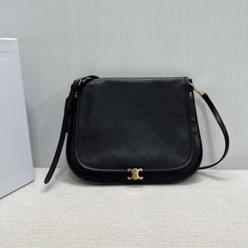 Celine Besace Soft Triomphe in Supple Shiny Lambskin 123632 Black 2025 (BL-25120902)