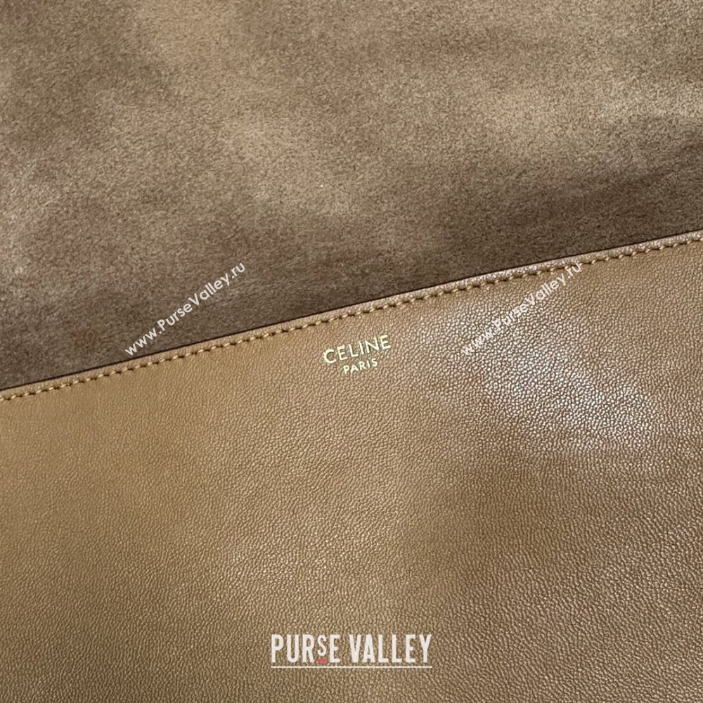 Celine Besace Soft Triomphe in Supple Shiny Lambskin 123632 Tan 2025 (BL-25120903)