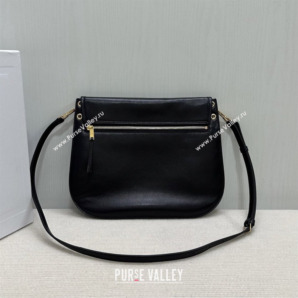 Celine Besace Soft Triomphe in Supple Shiny Lambskin 123632 Black 2025 (BL-25120902)