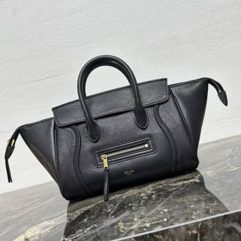 Celine Small New Luggage in Supple Shiny Lambskin 124213 Black 2025 (BL-25120907)