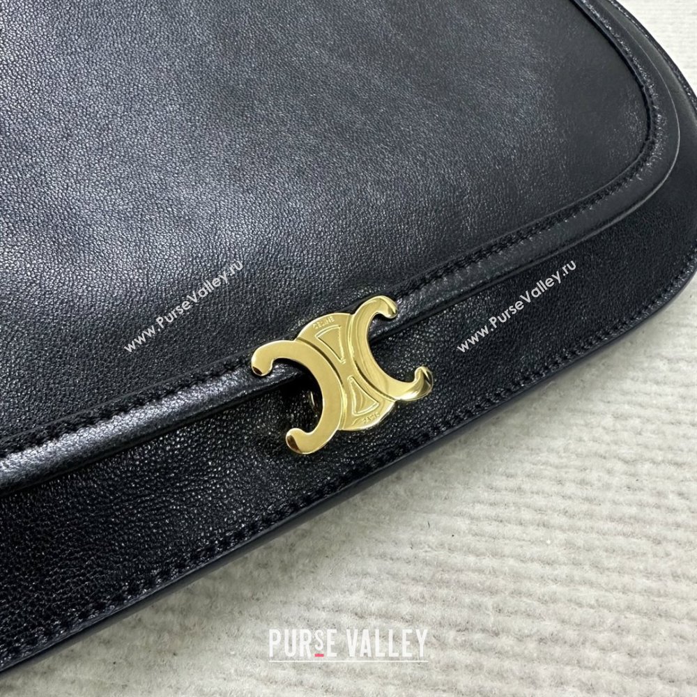 Celine Besace Soft Triomphe in Supple Shiny Lambskin 123632 Black 2025 (BL-25120902)