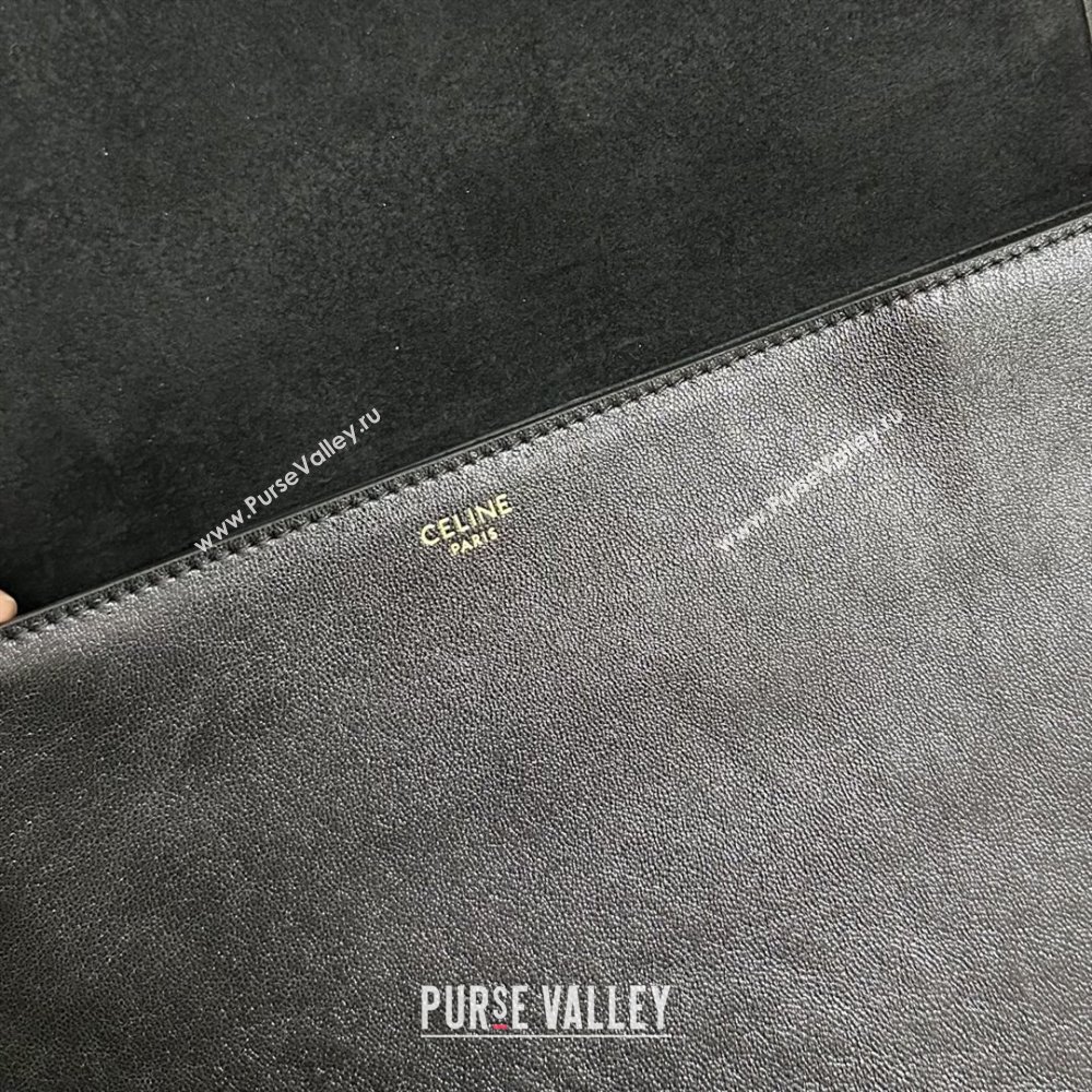Celine Besace Soft Triomphe in Supple Shiny Lambskin 123632 Black 2025 (BL-25120902)