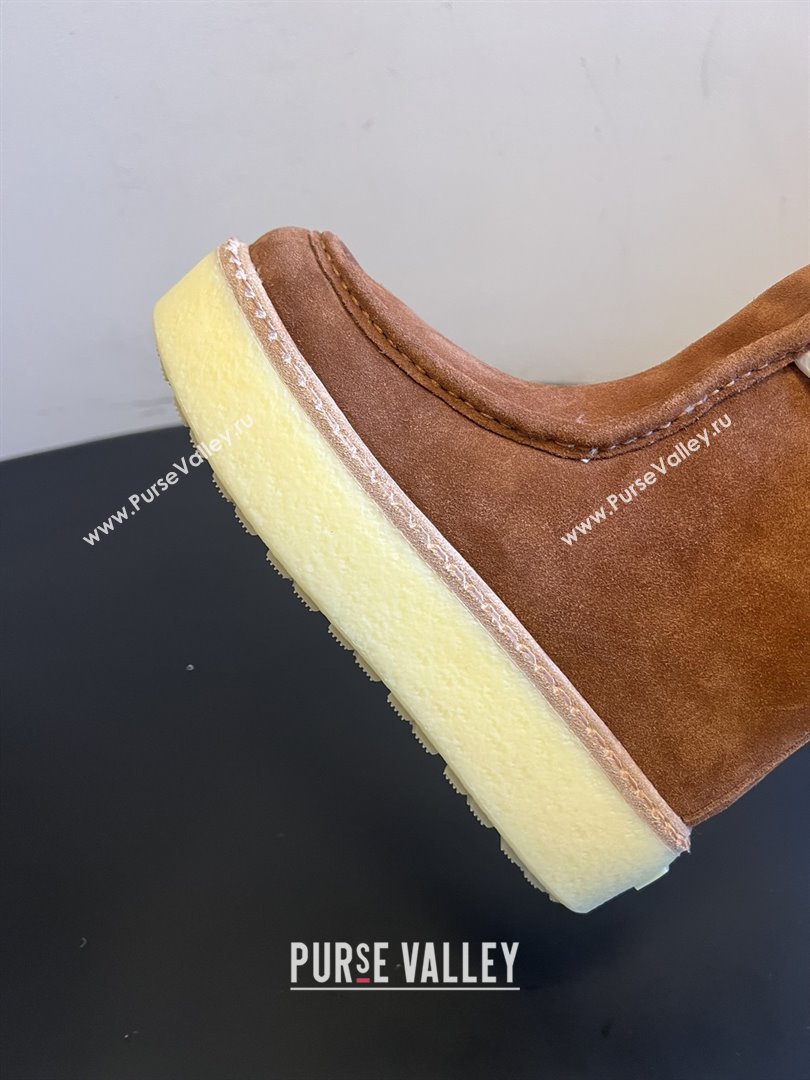 Prada Suede Shearling Platform Booties P121607 Brown 2025 (MGN-25121607)