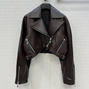 Alaia Lambskin Jacket A121911 Dark Brown 2025 (Q-25121911)