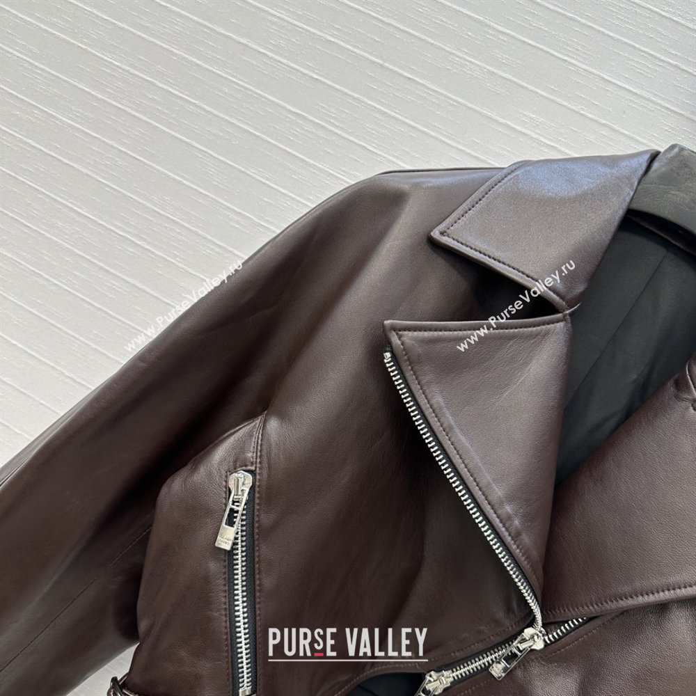 Alaia Lambskin Jacket A121911 Dark Brown 2025 (Q-25121911)