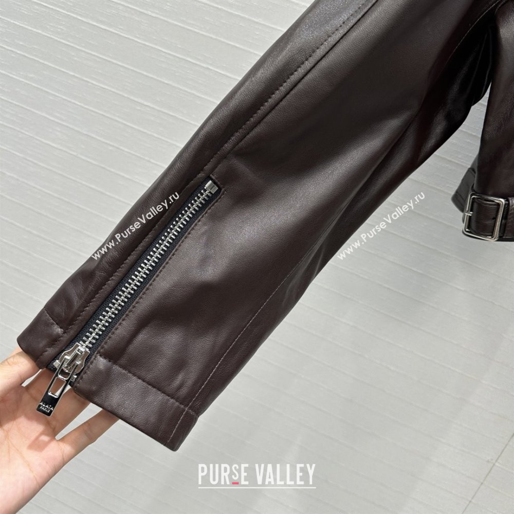 Alaia Lambskin Jacket A121911 Dark Brown 2025 (Q-25121911)