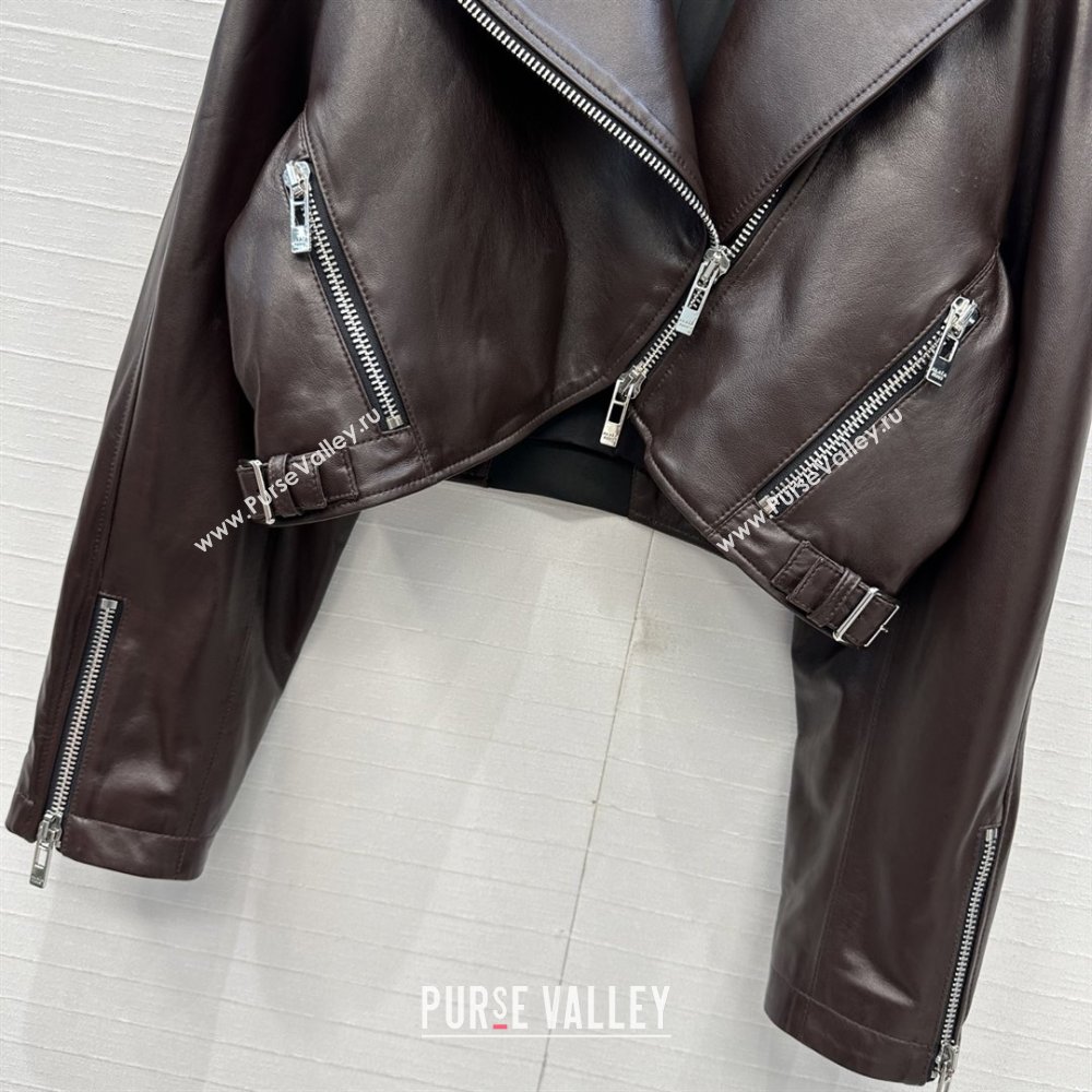 Alaia Lambskin Jacket A121911 Dark Brown 2025 (Q-25121911)