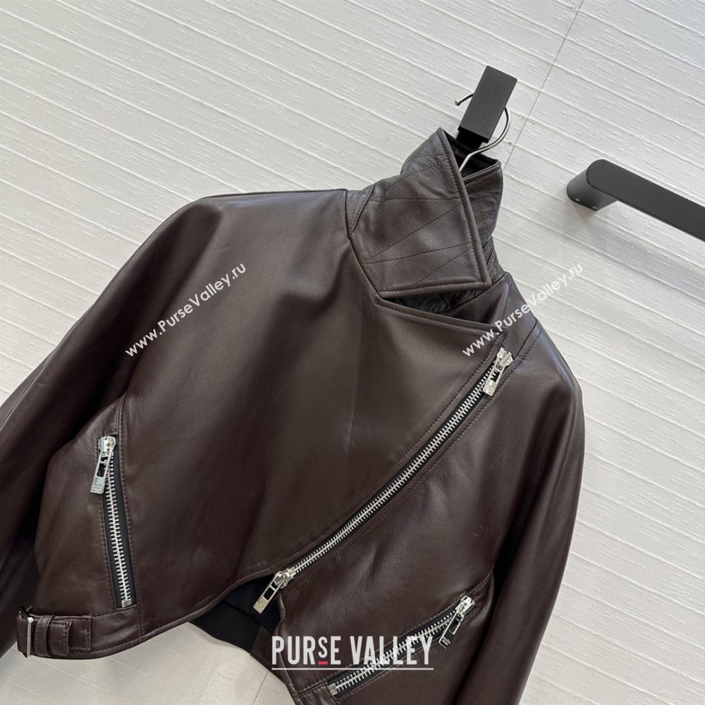 Alaia Lambskin Jacket A121911 Dark Brown 2025 (Q-25121911)