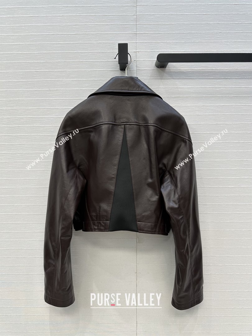 Alaia Lambskin Jacket A121911 Dark Brown 2025 (Q-25121911)