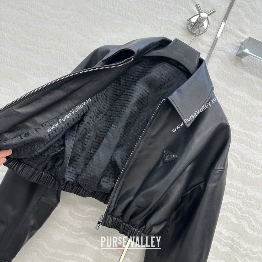 Prada Lambskin Jacket P121828 Black 2025 (Q-25121828)