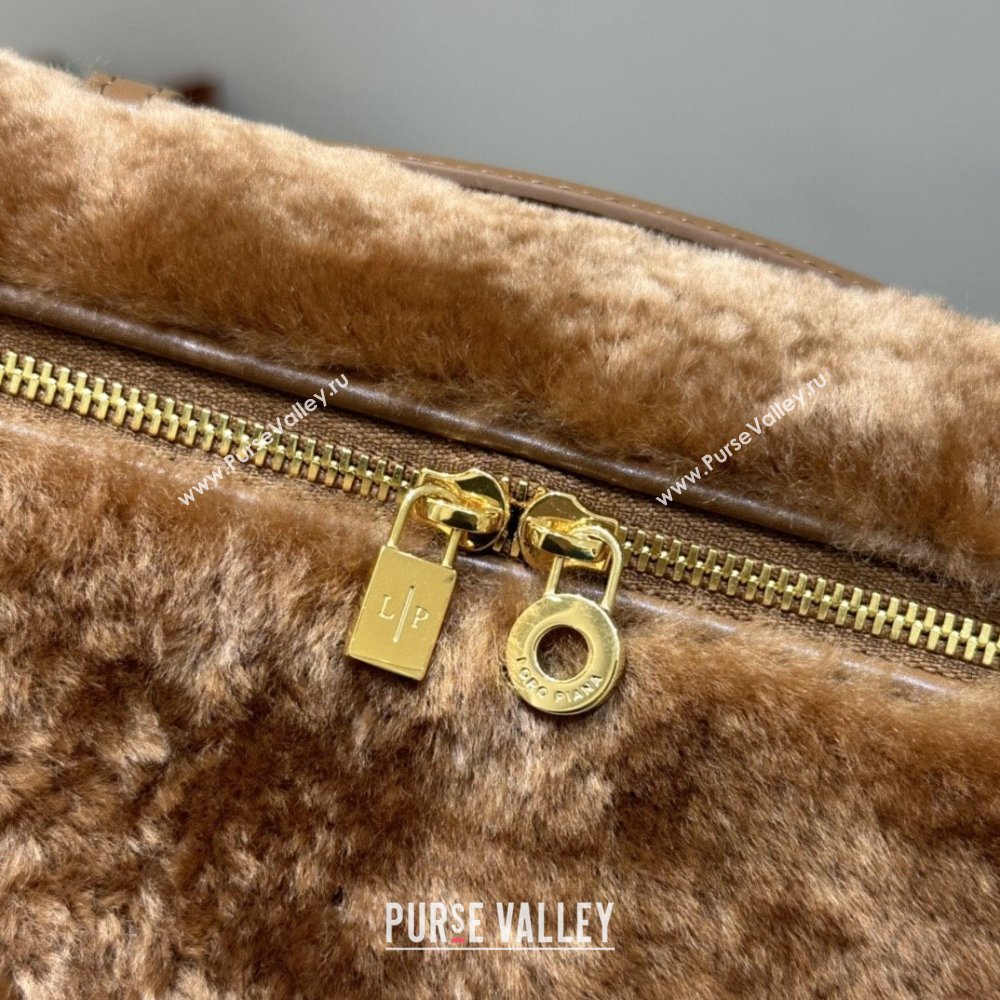 Loro Piana LP Extra Pocket Pouch L19 in Shearling Leather Brown 2025 (GYF-25122307)