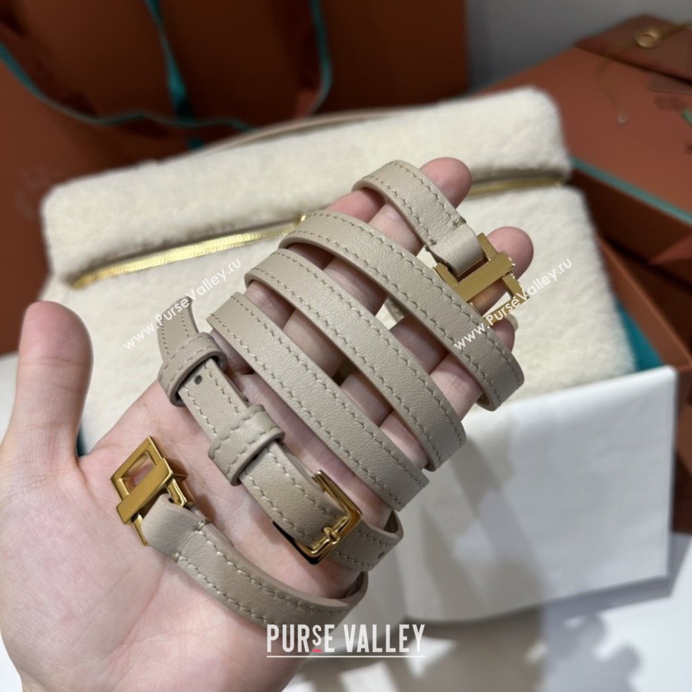 Loro Piana LP Extra Pocket Pouch L27 in Shearling Leather White 2025 (GYF-25122308)