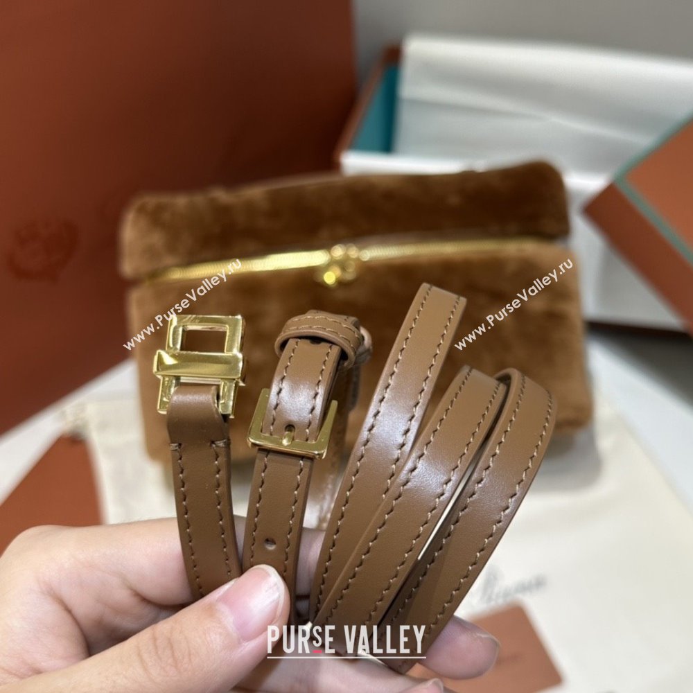 Loro Piana LP Extra Pocket Pouch L27 in Shearling Leather Brown 2025 (GYF-25122310)