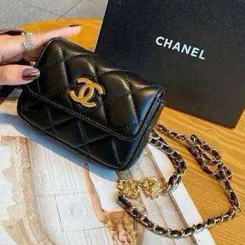 Chanel Chain Belt with Pouch in Smooth Leather 2018025 Black 2025 (99-25122321)