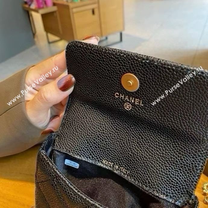Chanel Chain Belt with Pouch in Grainy Leather 2018025 Black 2025 (99-25122322)