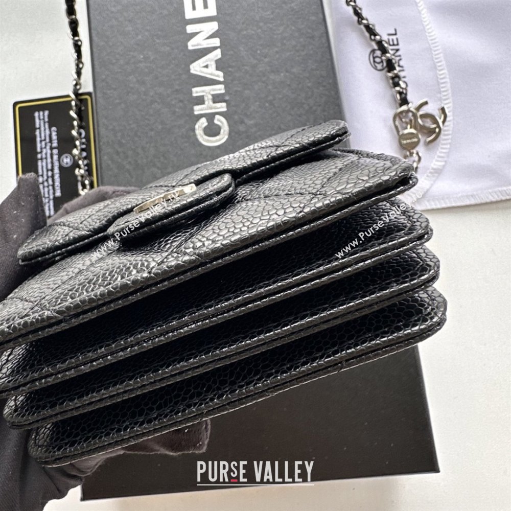 Chanel Chain Belt with Pouch in Grainy Leather 2016025 Black/Silver 2025 (99-25122312)