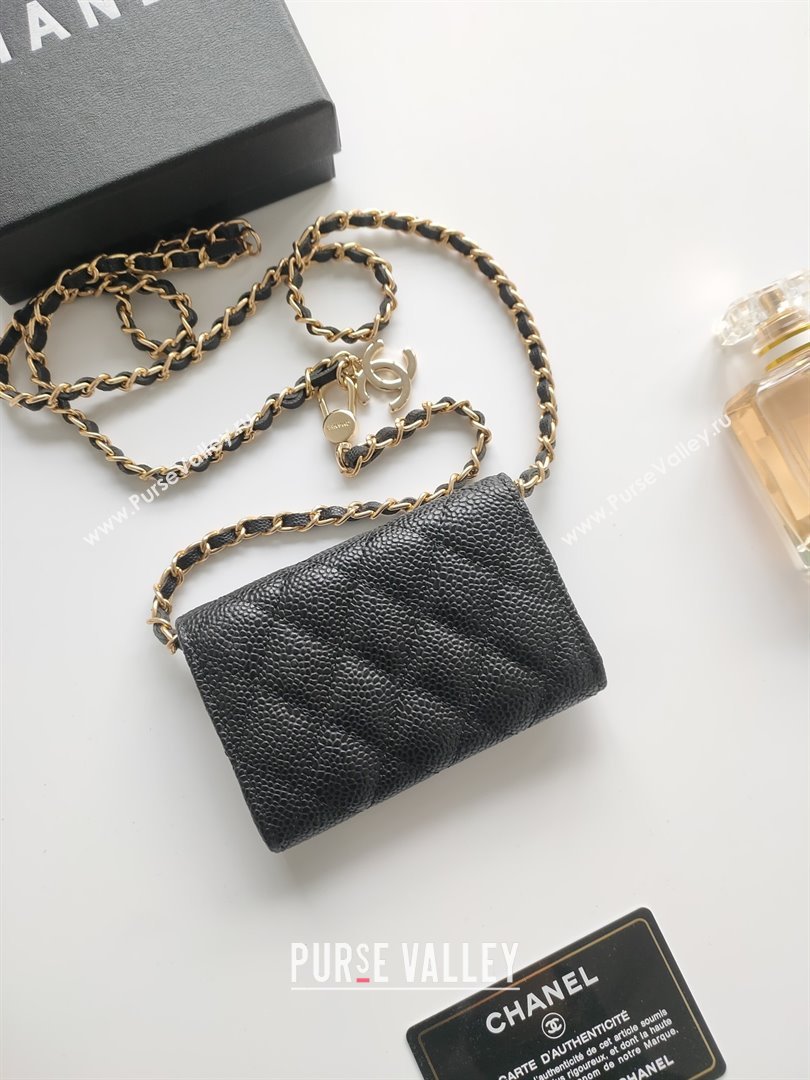 Chanel Chain Belt with Pouch in Grainy Leather 2015025 Black/Gold 2025 (99-25122329)