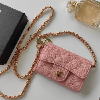 Chanel Chain Belt with Pouch in Grainy Leather 2015025 Pink 2025 (99-25122330)