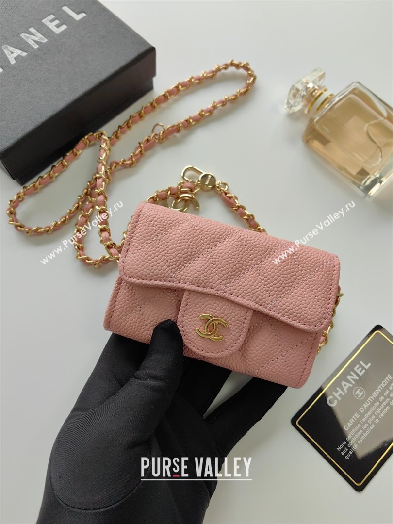 Chanel Chain Belt with Pouch in Grainy Leather 2015025 Pink 2025 (99-25122330)