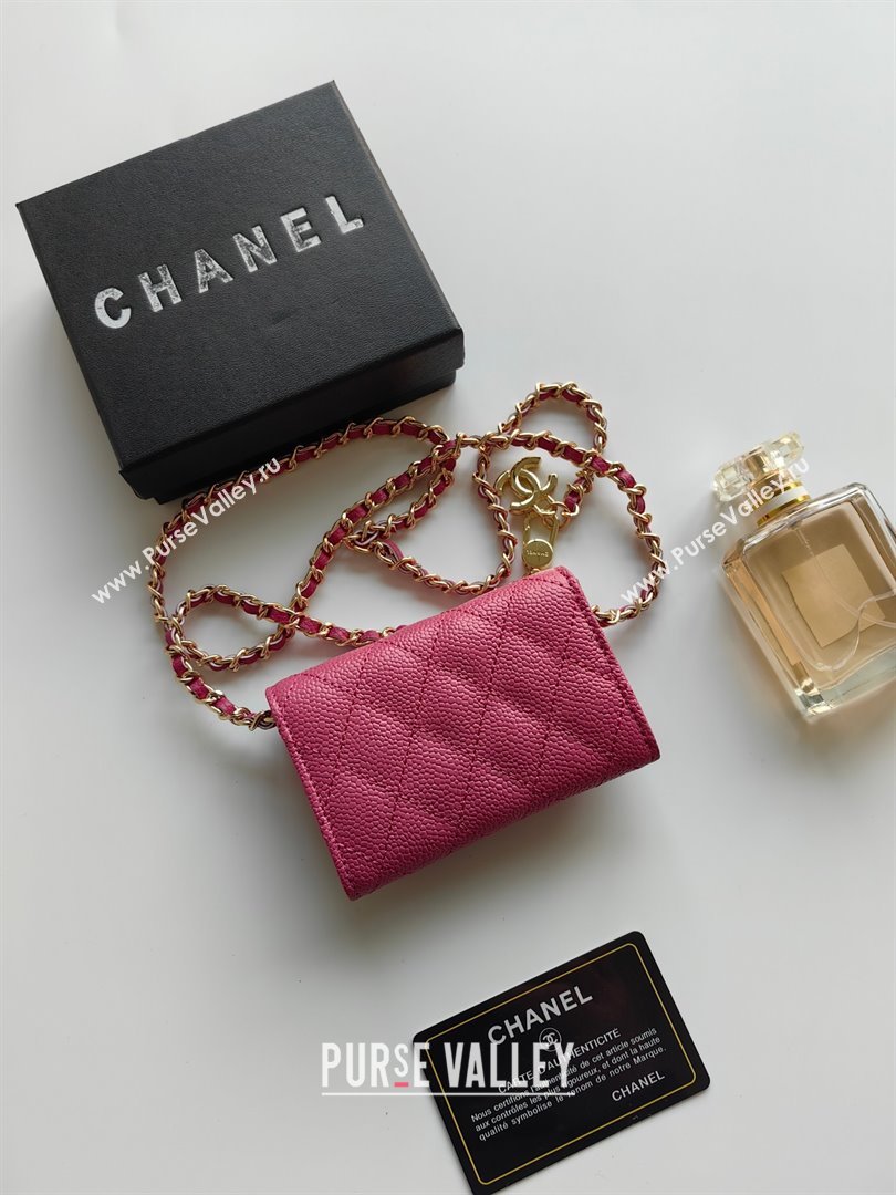 Chanel Chain Belt with Pouch in Grainy Leather 2015025 Rosy 2025 (99-25122333)