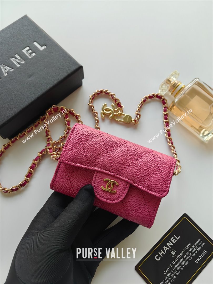 Chanel Chain Belt with Pouch in Grainy Leather 2015025 Rosy 2025 (99-25122333)