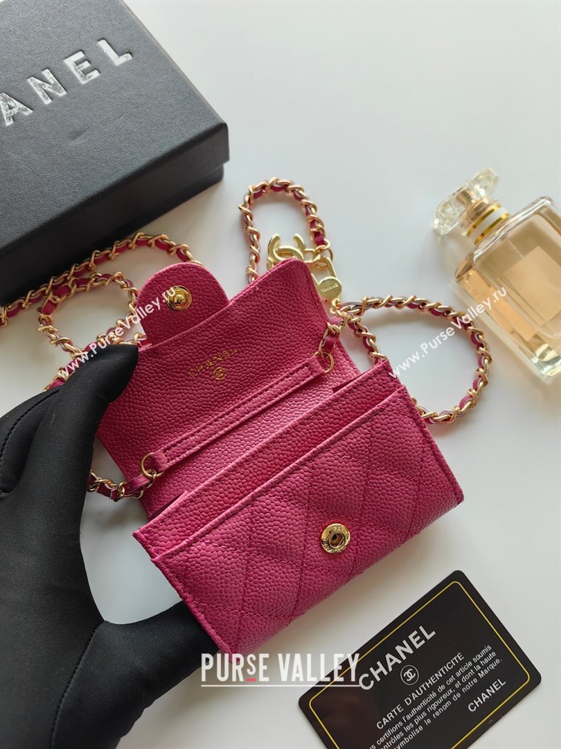 Chanel Chain Belt with Pouch in Grainy Leather 2015025 Rosy 2025 (99-25122333)