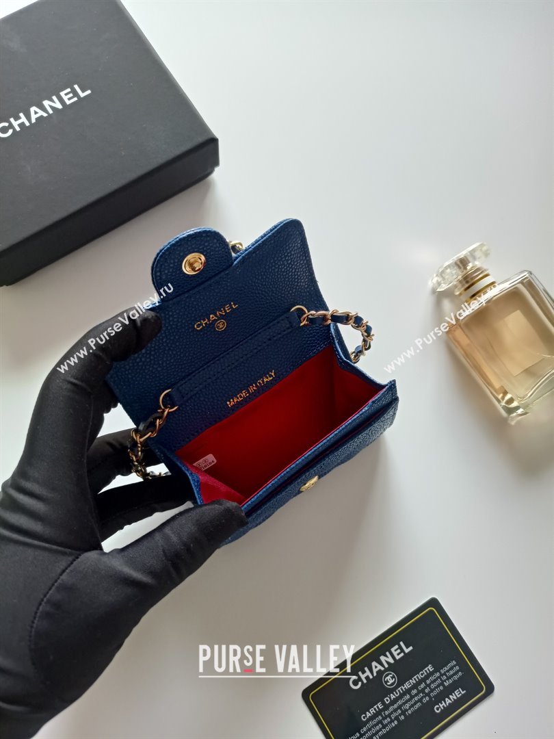 Chanel Chain Belt with Pouch in Grainy Leather 2015025 Blue 2025 (99-25122334)