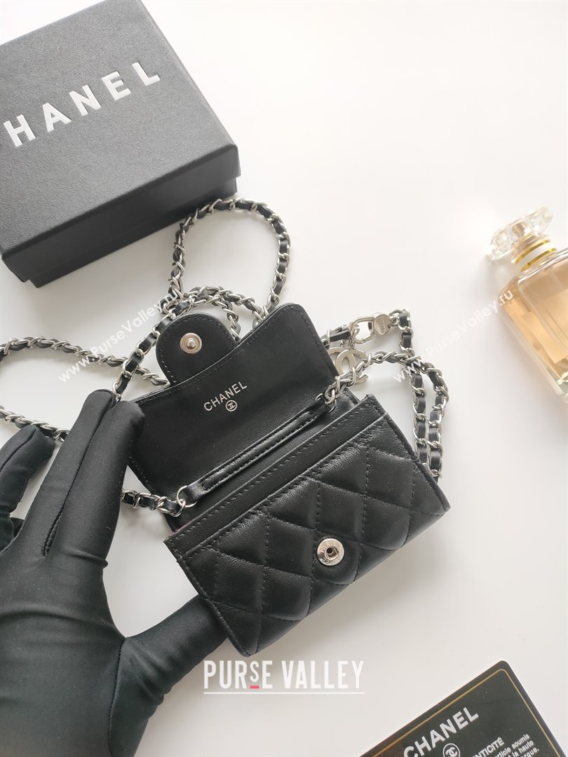 Chanel Chain Belt with Pouch in Smooth Leather 2015025 Black/Silver 2025 (99-25122336)