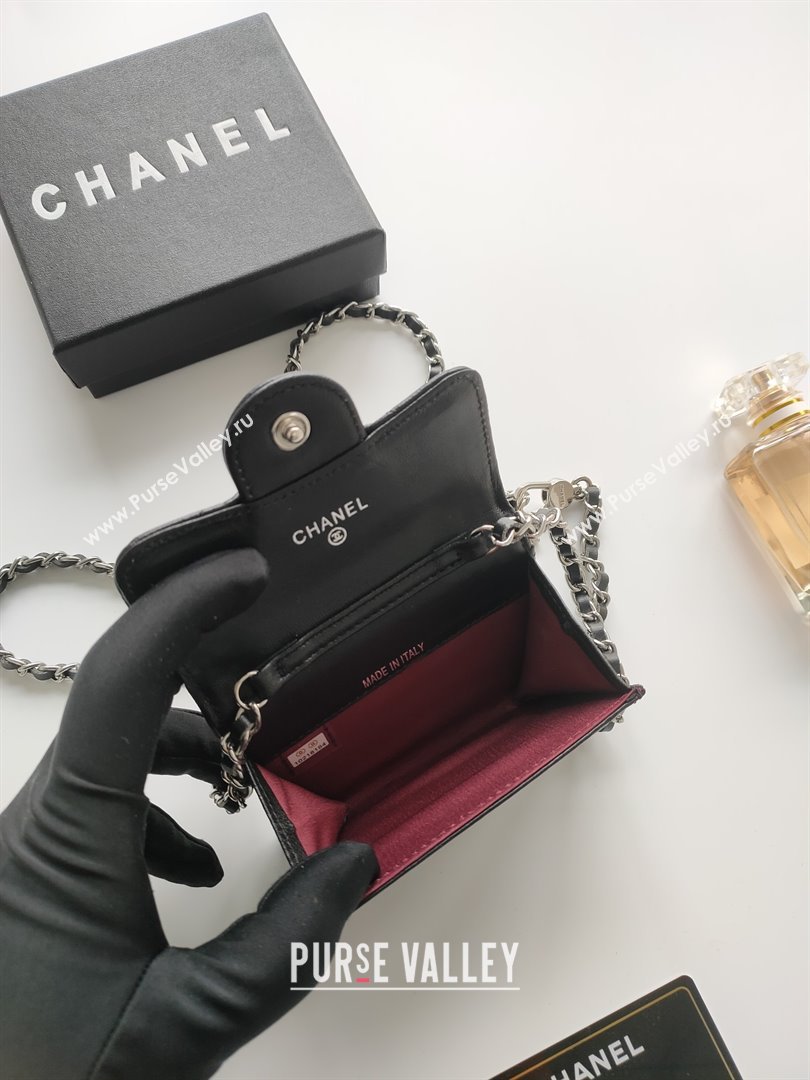 Chanel Chain Belt with Pouch in Smooth Leather 2015025 Black/Silver 2025 (99-25122336)