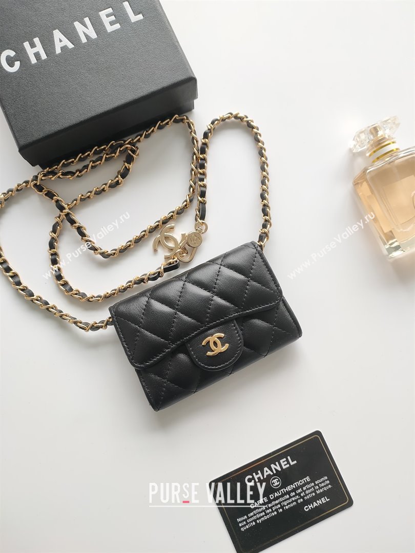 Chanel Chain Belt with Pouch in Smooth Leather 2015025 Black/Gold 2025 (99-25122337)