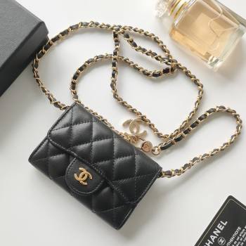 Chanel Chain Belt with Pouch in Smooth Leather 2015025 Black/Gold 2025 (99-25122337)