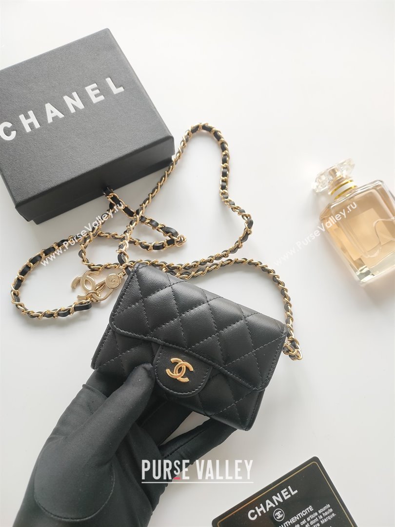 Chanel Chain Belt with Pouch in Smooth Leather 2015025 Black/Gold 2025 (99-25122337)