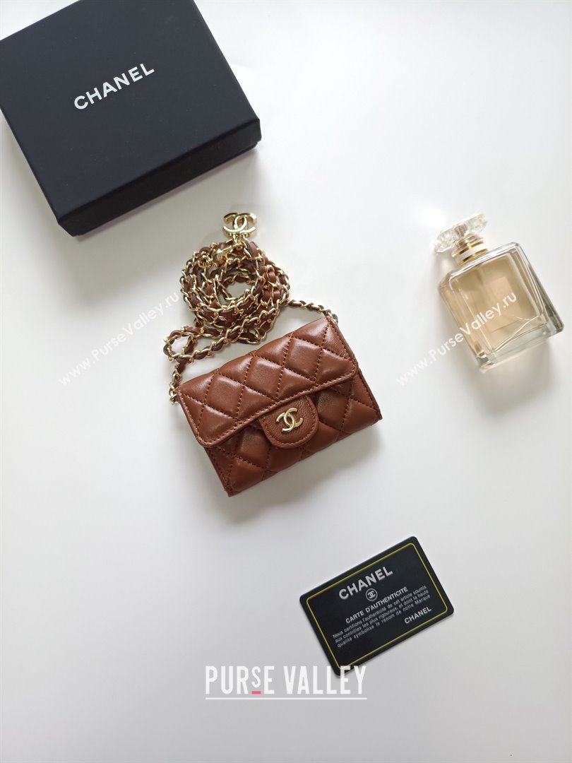 Chanel Chain Belt with Pouch in Smooth Leather 2015025 Brown/Gold 2025 (99-25122339)