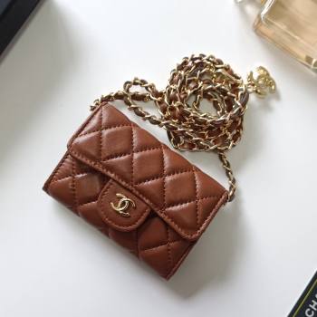 Chanel Chain Belt with Pouch in Smooth Leather 2015025 Brown/Gold 2025 (99-25122339)
