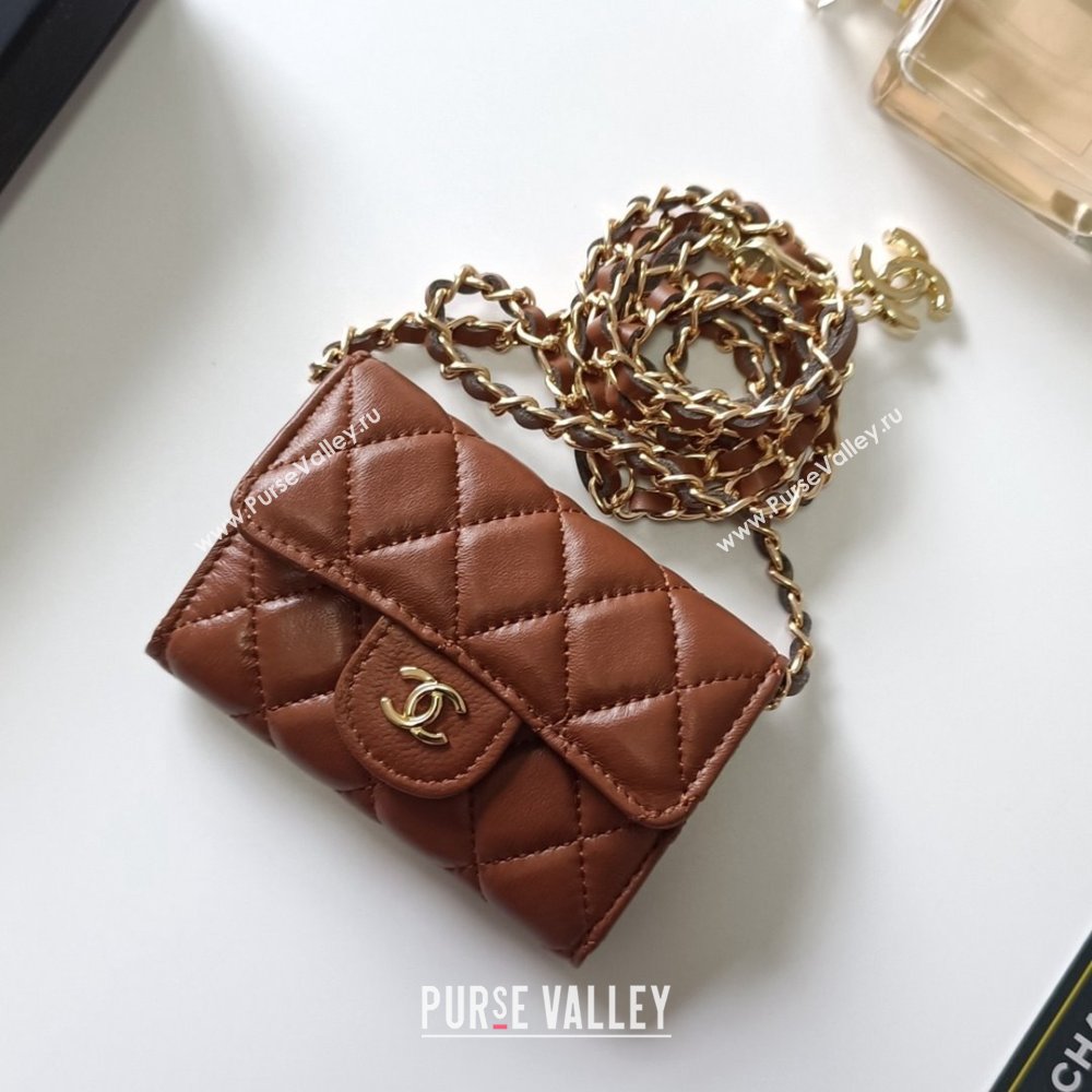 Chanel Chain Belt with Pouch in Smooth Leather 2015025 Brown/Gold 2025 (99-25122339)