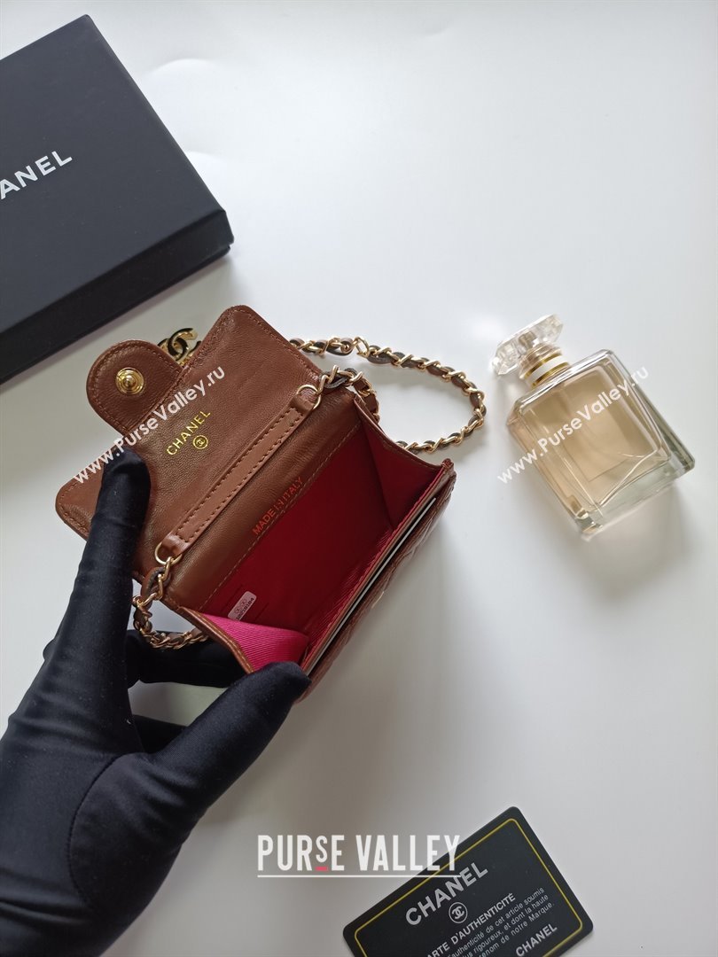 Chanel Chain Belt with Pouch in Smooth Leather 2015025 Brown/Gold 2025 (99-25122339)