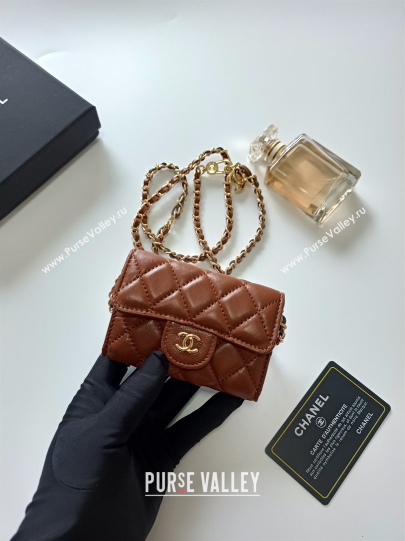 Chanel Chain Belt with Pouch in Smooth Leather 2015025 Brown/Gold 2025 (99-25122339)