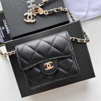 Chanel Chain Belt with Pouch in Smooth Leather 2016025 Black/Gold 2025 (99-25122313)
