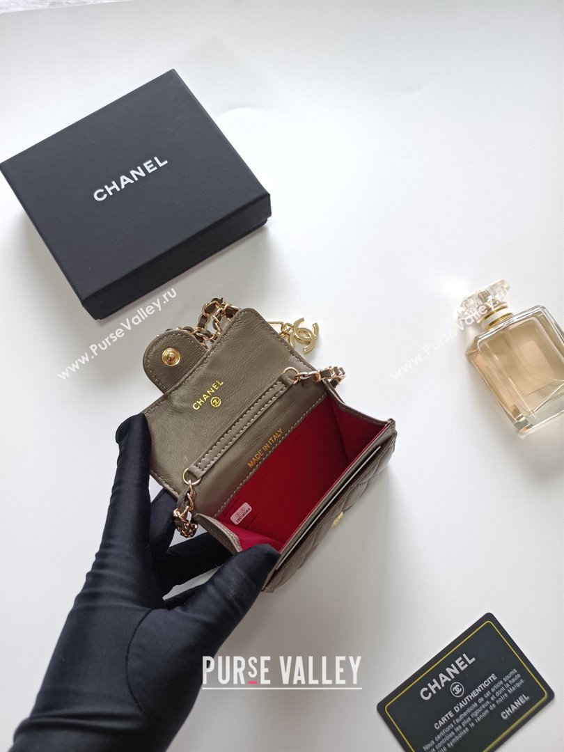 Chanel Chain Belt with Pouch in Smooth Leather 2015025 Grey/Gold 2025 (99-25122341)